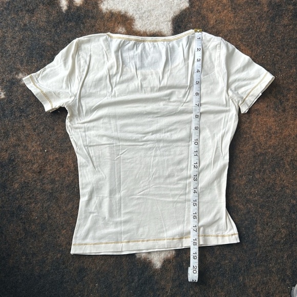 Blumarine /bluegirl authentic top in size small, few zircons shiny parts are off - Picture 8 of 8